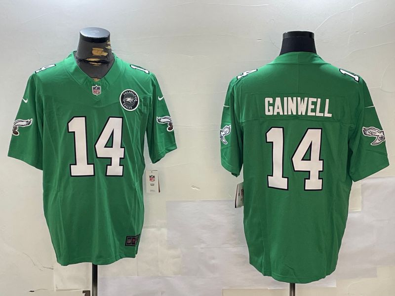 Men Philadelphia Eagles #14 Gainwell Green Throwback 2024 Nike Vapor Limited NFL Jersey style 2->philadelphia eagles->NFL Jersey
